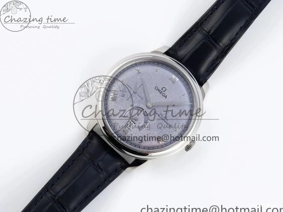 0413 Trendsetting De Ville Power Reserve SS MKF 1:1 Best Edition Blue Textured Dial on Black Leather Strap A 7742